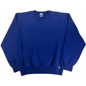 Vintage 90s y2k Russell Athletic Blue Crewneck Men Medium Sweatshirt Made in USA